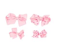 Barrettes à Cheveux Nœud à Pois pour Garçon et Filles, Lot de 4 Rose