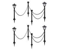vidaXL Lampes solaires 4 pcs. avec chaîne et poteau