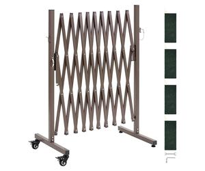 Barrière à ciseaux Barrière de sécurité - Barrière extensible jusqu'à 3,07 m - Enroulable avec roulettes blocables - Métal - Pour l'extérieur, les chantiers et l'industrie - Pliable