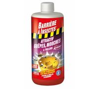 BARRIÈRE A INSECTES Attractif Piège à Guêpes, Mouches et Frelons, 500 mL | Action immédiate et sans odeur désagréable. Attractivité renforcée. N’attire pas les abeilles et les bourdons. 3 doses.
