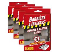 Barrière à Insectes Pièges Collants Anti-Cafards - Etui de 2 pièges (Lot de 4)