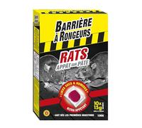 BARRIERE A RONGEURS Appât sur pâte contre l'invasion des Rats, Prêt à l'emploi, 150 g, BARAPAT150, Noir
