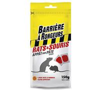 BARRIÈRE À RONGEURS Appâts sur Pâte, Contre Rats & Souris, 150 g, BARPAT150 | Attractivité et appétence maximales. N'éveille pas la méfiance des autres rongeurs.