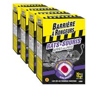BARRIERE A RONGEURS BARASOPAT150 Lutte Contre Rats & Souris - Appât sur pâte Noir 12 x 5 x 18.5 cm 150 g (Lot de 4)