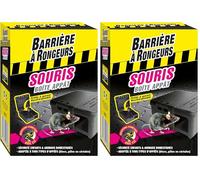BARRIERE A RONGEURS Boîte appât Souris, Prête à garnir et Rechargeable, Clé Incluse, BARBOITSOU, 9 x 5 x 13 cm, Noir (Lot de 2)