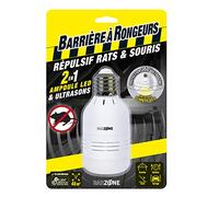 BARRIERE A RONGEURS Répulsif Rats et Souris, Ampoule LED et Ultrasons 2 en 1, Portée de 40 m²
