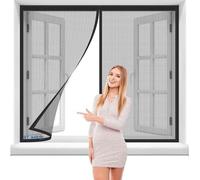 Barrière anti-insectes à champ magnétique noir - Écran anti-insectes pour porte de garage - Protection contre les insectes - Barrière magnétique puissante - 115 x 55 cm - Noir