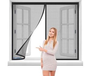 Barrière anti-insectes à champ magnétique noir - Écran anti-insectes pour porte de garage - Protection contre les insectes - Barrière magnétique puissante - 115 x 55 cm - Noir
