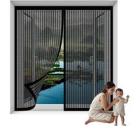 Barrière anti-insectes - Rideau de protection magnétique - Barrière à fermeture automatique - 118 x 82 cm - Noir