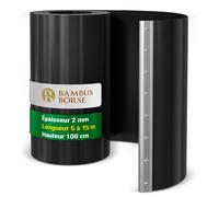 Barrière anti-rhizome Barrière anti-racines 15 m x 100 cm épaisseur 2 mm avec fixation alu
