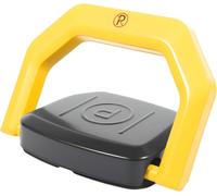 Barrière automatique pour parking - Barrière pour parking privé - Télécommande radio 30 m - Protection anti-collision à 180° - Panneau d'avertissement - Acier allié - Fonctionne à piles - Jaune
