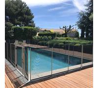 Barrière Beethoven - Barrière piscine démontable 1 m (2 piquets) Noir / Anodisé alu 16 (fixation sur base solide)