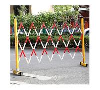 Barrière de Circulation, clôture métallique Extensible Industrielle avec roulettes, Portail de barrière Mobile rétractable et Flexible pour allée (Couleur : Noir, Taille