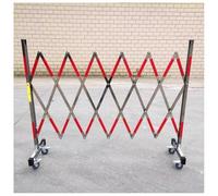 Barrière de circulation industrielle mobile sur roues, portail de sécurité pliable, barrière extensible en acier inoxydable, clôture de sécurité extérieure rétractable (1,2 x 1,5 m / 3,9 x 4
