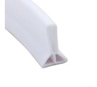 Barrière de douche en silicone avec dos en acrylique - Seuil flexible pour salle de bain, cuisine, douche sans courbure - Confinement de l'eau - Blanc (5 cm - Blanc, 250 cm)