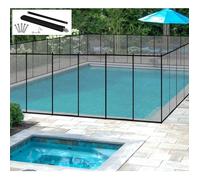 Barrière de Piscine Pliable COSTWAY 360 x 125 CM Barrière Clôture de Sécurité Piscine en Filet Souple Tissu Textilène Règle Poteaux