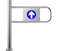 Barrière de sécurité automatique robuste - Portail d'entrée en métal durable pour entrepôt, magasin, arrière-cour - Charnière à gauche, 80 x 100 cm - Sécurité améliorée et accès facile