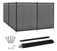 Barrière de Piscine Pliable COSTWAY 360 x 125 CM Barrière Clôture de Sécurité Piscine en Filet Souple Tissu Textilène Règle Poteaux