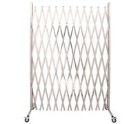 Barrière de sécurité rétractable sur Roues, clôture Extensible et Flexible pour la Gestion du trafic Industriel et Scolaire, Portable et Facile à Installer, Couleur argen
