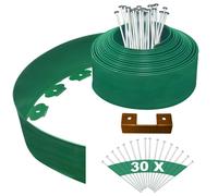 Barrière de séparation pour pelouse, flexible, longueur de 10 mètres, comprenant 30 ancres en acier
