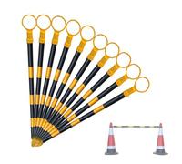 Barrière de signalisation Extensible et légère, Barre de sécurité réfléchissante Haute intensité, barrières de contrôle des foules Portables de 1,20 m à 2 m, Ensemble de 10 pièces Jaunes et