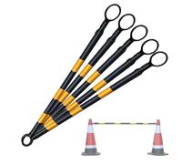 Barrière de signalisation réfléchissante à cônes - Lot de 5 Barres de Connexion rétractables et réglables de 1,2 à 2 m, Jaune et Noir, Dispositif de contrôle de sécurité pour la Gestion du t