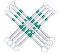 Barrière de signalisation rétractable à cônes - 8 poteaux Telesafe de 1,6 à 3 m avec Ruban réfléchissant de qualité Professionnelle (Vert et Blanc) pour la sécurité routière, la Gestion des
