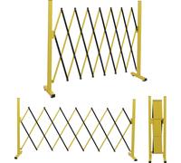 Barrière en aluminium HWC-B34, barrière extensible, barrière de protection extensible, 103 x 28-200 cm ~ jaune-noir
