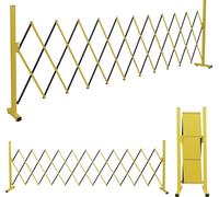 Barrière en aluminium HWC-B34, barrière extensible, barrière de protection extensible, 103 x 35-300 cm ~ jaune-noir