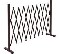 Barrière en aluminium MENDLER HWC-K56 extensible pivotante en acier 103x36-265x31cm marron G