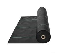 Barrière en tissu noir pour gazon 90,7 g 0,9 x 30,5 m | Fabriqué en polyéthylène PP, résistant aux intempéries, résistant aux UV, utilisation durable en extérieur, très résistant
