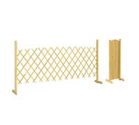 Barriere extensible - Outsunny - base stable, pour intérieur extérieur balcon jardin - bois de sapin - 180x30x90cm - naturel