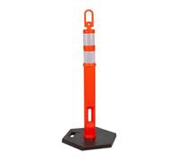 Barrière Lesté, size to 2 | Facile à Transporter, Poteau Guidage avec base propre Caoutchouc, Stable, Chantier avec Anneau Transport