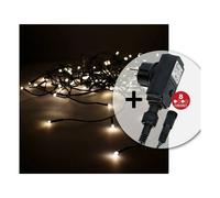 Barrière lumineuse LED EDM 71483 Icicle Easy-Connect 100 W 0,72 W Lumière chaude Vert tendre 200 x 50 cm Blanc