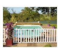 Barrière piscine bois à barreaux - Longueur 180 cm - Natural Blanc 1.80 m