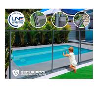 Barrière piscine démontable SECURIPOOL Gris Anthracite 6m fixations 16mm