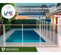 Barrière piscine démontable SECURIPOOL Sable 1m fixations 16mm homologuée NF P90-306 LNE