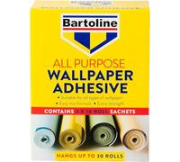 Bartoline Colle à Papier Peint Bartoline, 30 Rouleaux (36 Pintes) - Facile à Mélanger, Colle à Base D’Amidon de Qualité pour Tous Papiers Peints, Vinyle, Texturés, Carreaux Polystyrène