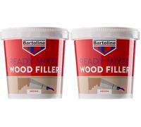 Bartoline Ready Mixed Wood Filler Brown 1 kg - Mastic Durable et Facile à Utiliser pour Les Réparations de Bois à l'Intérieur et à l'Extérieur (Lot de 2)