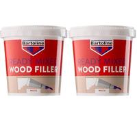 Bartoline Ready Mixed Wood Filler White 1 kg, Mastic Durable et Facile à Utiliser pour Les Réparations de Bois à l'Intérieur et à l'Extérieur (Lot de 2)