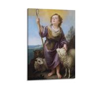 Bartolome Esteban Murillo Poster sur toile représentant le bon berger 30 x 45 cm