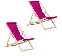 BAS Chaise Longue Pliante en Bois - Lot de 2 Transates de Plage Chaise Bordeaux - Chilienne Pliante - Chaise Longue Jardin Relax Pliable pour Balcon, Plage, terrasse et Camping