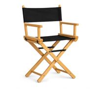 BAS Chaise metteur en scène pliante en hêtre, toile noire, jusqu’à 120 kg | Chaise de réalisateur Couleur Noire en Bois,