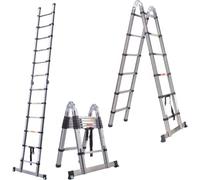 Bas de ligne télescopique Avioro - 5 m - Avec crochet - Multifonctionnel - Extensible - Acier inoxydable - Échelle de Zolder