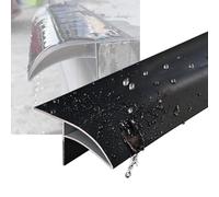 Bas de Porte Anti Pluie Profilé de Rive D'égout Large Toiture, Métallique | Profilé Pare-pluie Étanche pour Porte, Déflecteur de Pluie en Aluminium Anodisé pour Seuil, Empêche(Black,10 pcs)