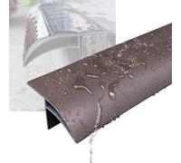 Bas de Porte Anti Pluie Profilé de Rive D'égout Large Toiture, Métallique | Profilé Pare-pluie Étanche pour Porte, Déflecteur de Pluie en Aluminium Anodisé pour Seuil, Empêche(Brown,14 pcs)