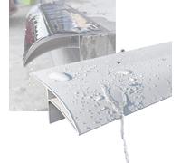 Bas de Porte Anti Pluie Profilé de Rive D'égout Large Toiture, Métallique | Profilé Pare-pluie Étanche pour Porte, Déflecteur de Pluie en Aluminium Anodisé pour Seuil, Empêche(White,14 pcs)