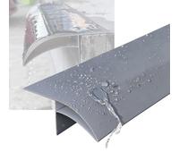 Bas de Porte Anti Pluie Profilé de Rive D'égout Large Toiture, Métallique | Profilé Pare-pluie Étanche pour Porte, Déflecteur de Pluie en Aluminium Anodisé pour Seuil, Empêche(Gray,16 pcs)