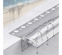 Bas de Porte Anti Pluie Rejet D'eau Extra-long pour Appui de Fenêtre Toit | Profilé Pare-pluie en Aluminium Résistant aux Intempéries Porte, Solin Déflecteur Pluie Incurvé(L-9m(354"),W-3.5cm(1 3/8"))