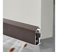 Bas de Porte Automatique Balai de Porte Automatique en Applique | Cale-porte Insonorisée pour Bas de Porte, Kit de Joint D'étanchéité Anti-poussière(Brown,180cm(70.8in))